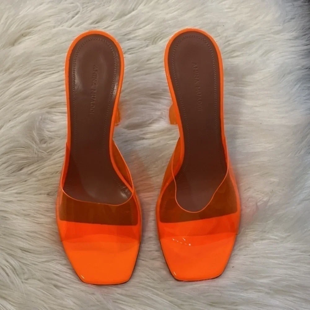 Amina Muaddi Lupita glass‎ sandal size 39EU - Picture 2 of 13